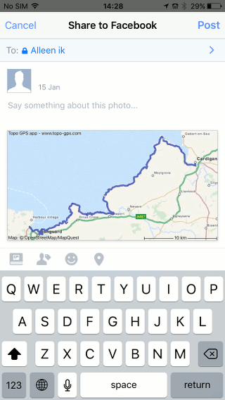 Sharing / exporting routes Topo GPS