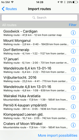 Sharing / exporting routes Topo GPS