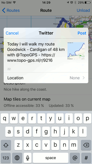 Sharing / exporting routes Topo GPS