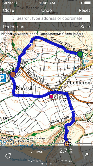 Extending route Topo GPS