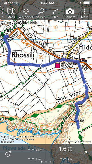 Shortening route Topo GPS