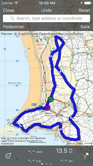 Replacing route Topo GPS