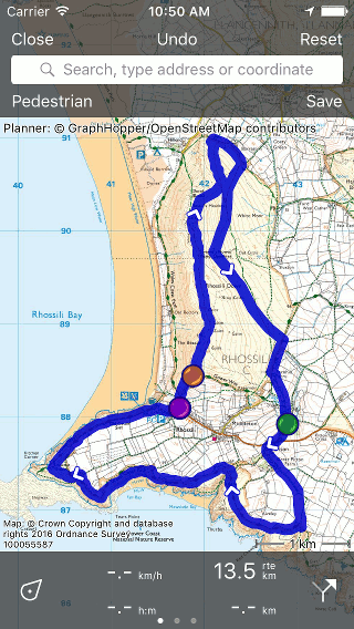 Replacing route Topo GPS