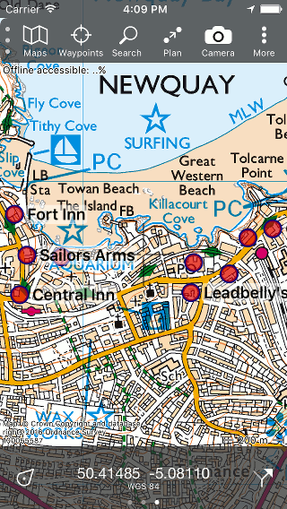 Searching address Topo GPS