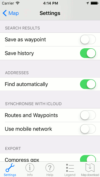 Searching address Topo GPS