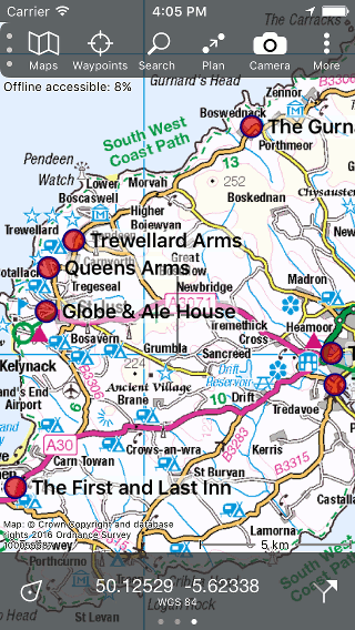 Searching address Topo GPS