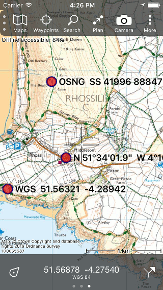 Entering coordinate Topo GPS