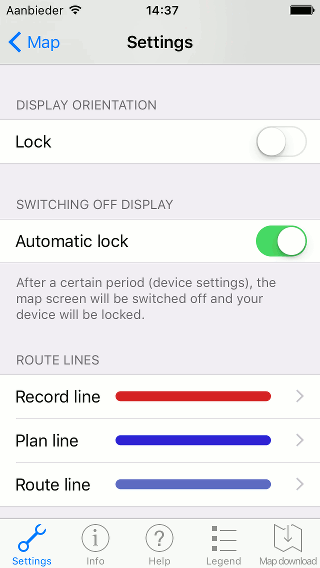 Settings Topo GPS