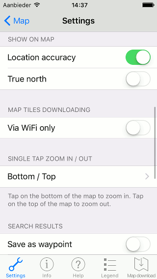 Settings Topo GPS